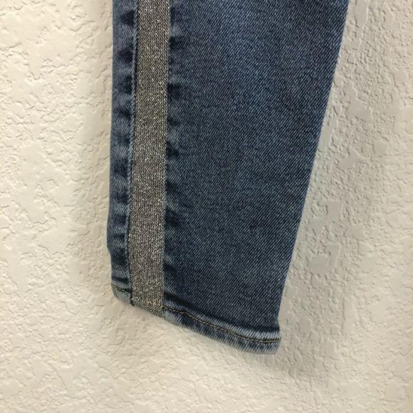7 FAM Shimmer Stripe High Waist Ankle Luxe Muse Jeans Skinny Slim - Picture 8 of 10